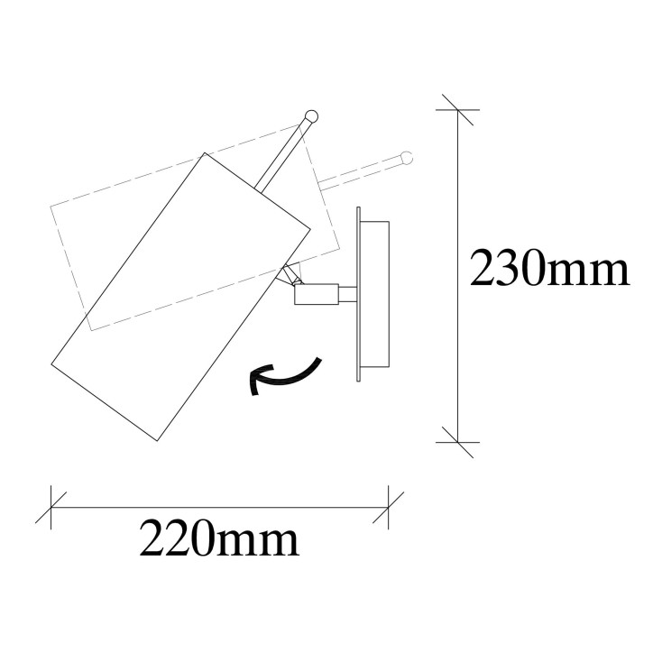 Lámpara de pared Kem-6382 oro cobrizo metal 9x22x23 cm