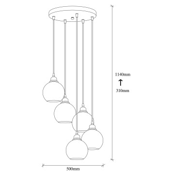 Lámpara de techo Smoked-012 humo metal vidrio 50x50x114 cm - 8681875991642