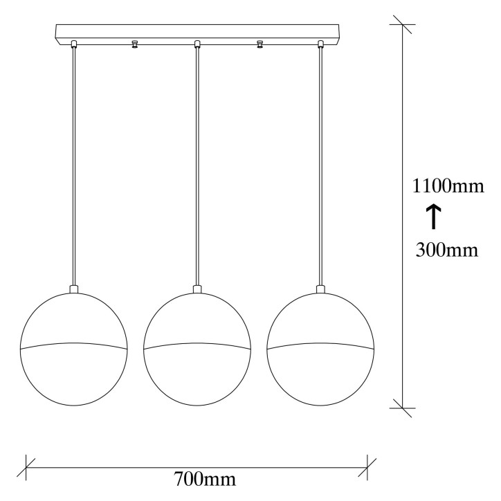 Lámpara de techo Bastos-6161 oro cobrizo metal vidrio 70x20x111 cm