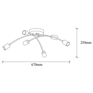 Lámpara de techo Banana-1141 oro cobrizo metal 67x67x25 cm - 8681875943429