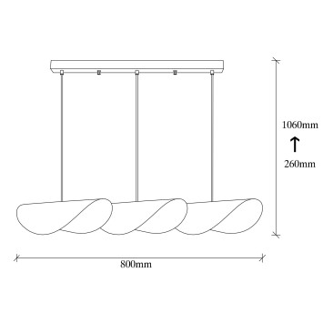 Lámpara de techo Sivani-MR-965 oro blanco hierro 80x17x106 cm - 8681875649352