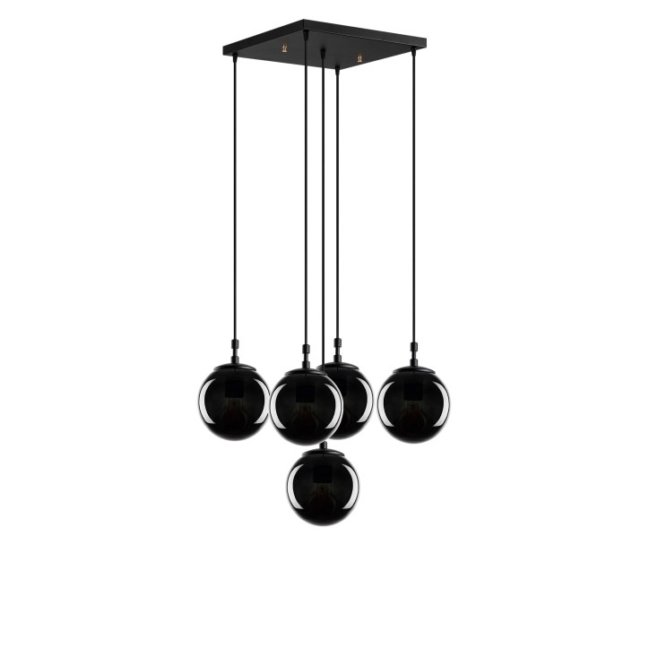 Lámpara de techo Efe-2171 humo negro metal vidrio 65x65x110 cm