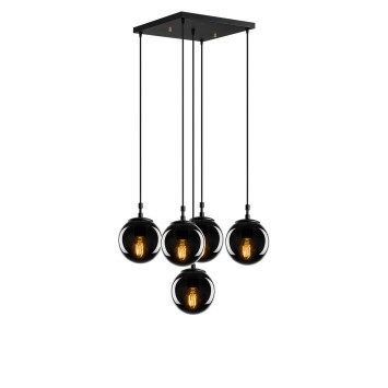 Lámpara de techo Efe-2171 humo negro metal vidrio 65x65x110 cm - 8681875883879