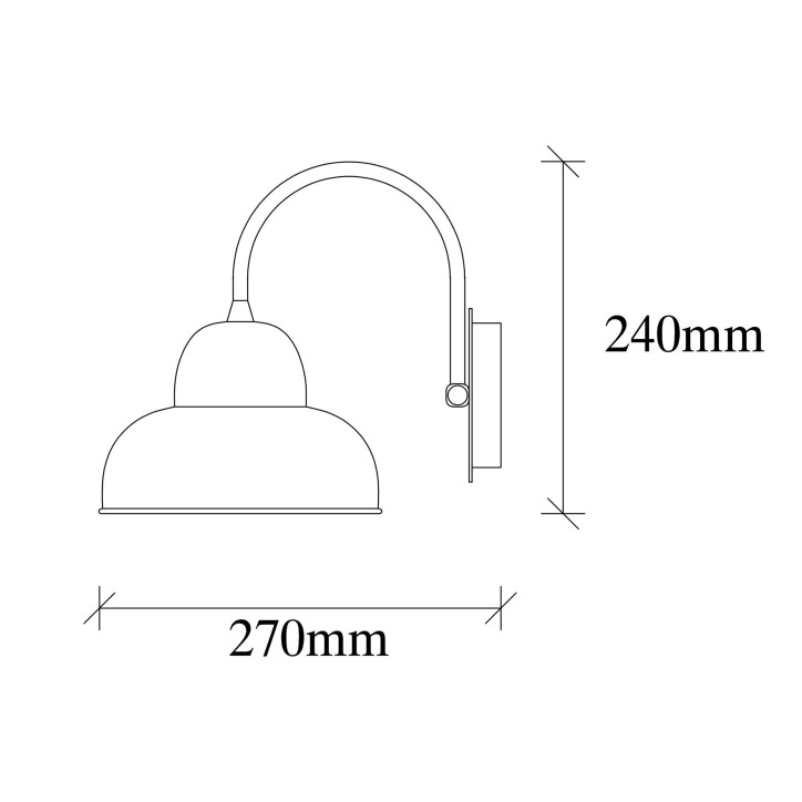 Lámpara de pared Berceste-180VINTAGE-A oro metal 20x27x24 cm