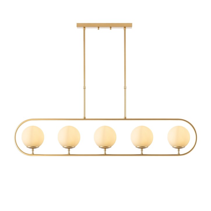 Lámpara de techo Jewel-10620 oro brillante metal vidrio 122x15x49-91 cm