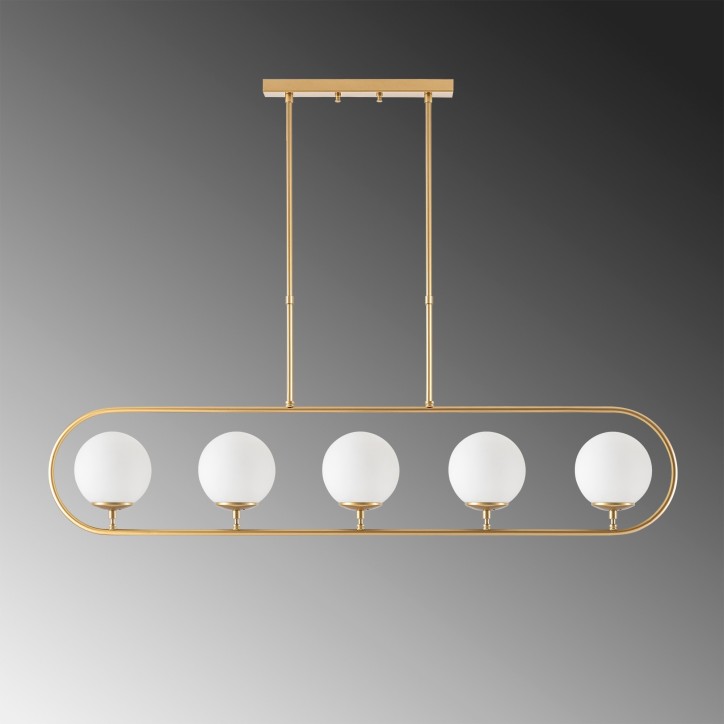 Lámpara de techo Jewel-10620 oro brillante metal vidrio 122x15x49-91 cm