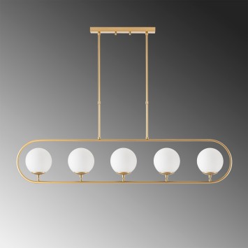 Lámpara de techo Jewel-10620 oro brillante metal vidrio 122x15x49-91 cm - 8683342264273