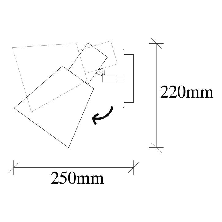 Lámpara de pared Kem-6346 oro cobrizo metal 25x14x22 cm