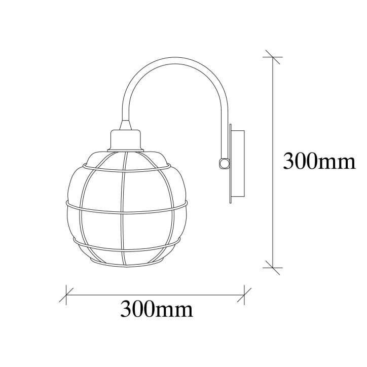 Lámpara de pared Safderun-402-A oro metal vidrio 23x27x30 cm