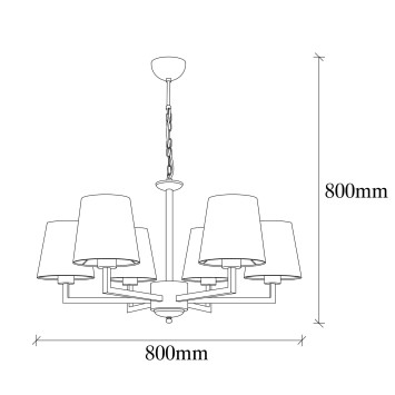 Lámpara de techo Profil-4643 blanco negro metal tela diámetro 80x80 cm - 8681875468373