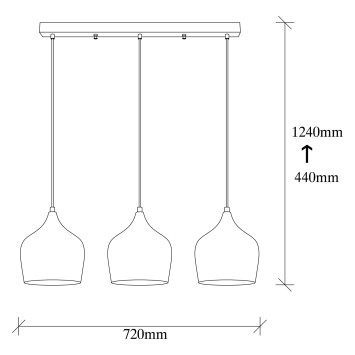 Lámpara de techo Dodo-6272 oro cobrizo metal 72x22x124 cm - 8682870090606