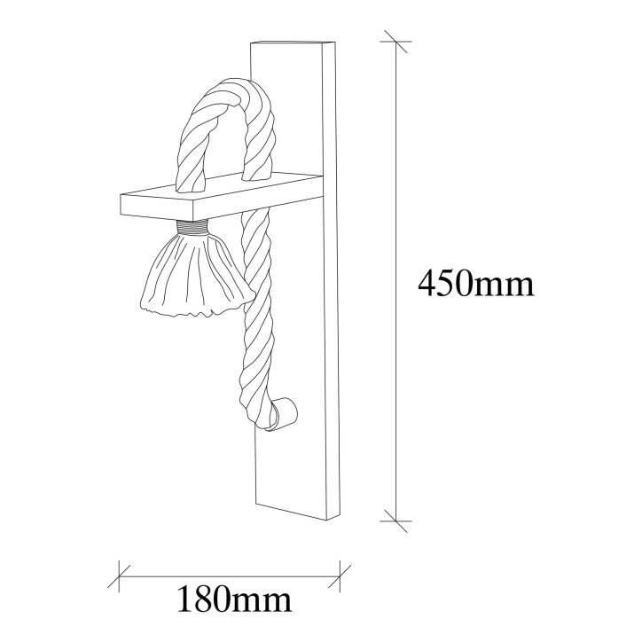 Lámpara de pared Erebos-117-A madera madera 9x18x45 cm