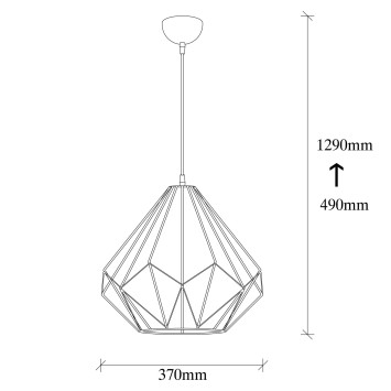 Lámpara de techo Diamond-703-S negro hierro diámetro 37x129 cm - 8681875568738