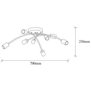 Lámpara de techo Banana-1152 oro cobrizo metal 79x79x26 cm - 8681875943450