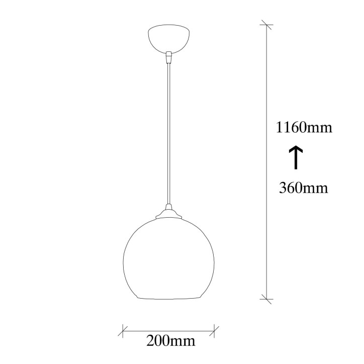 Lámpara de techo Camini-MR-869 miel negro metal diámetro 20x116 cm