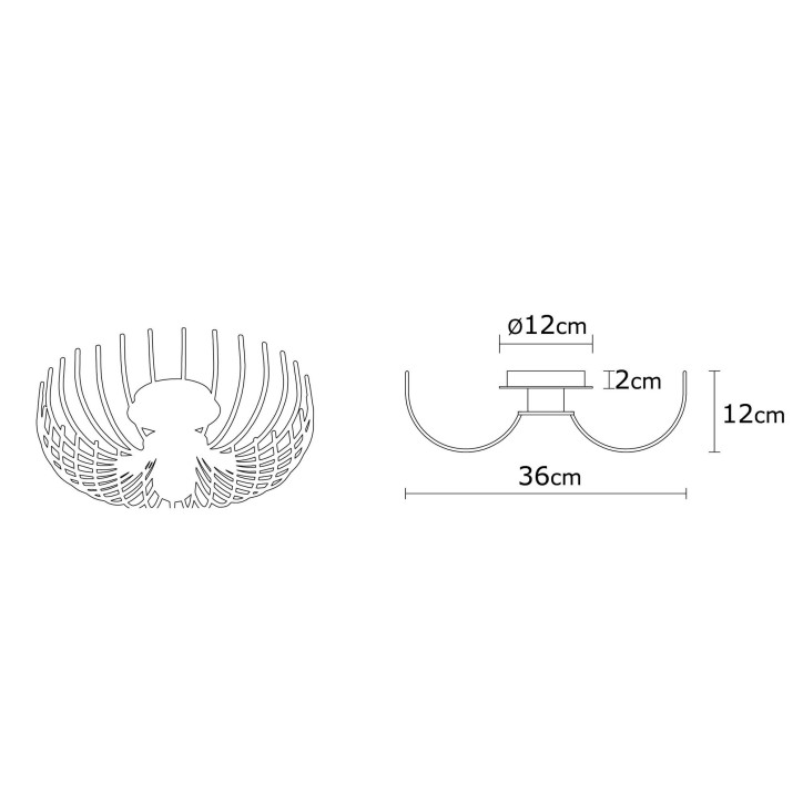 Lámpara de techo Aspendos-N-642 blanco metal diámetro 36x12 cm