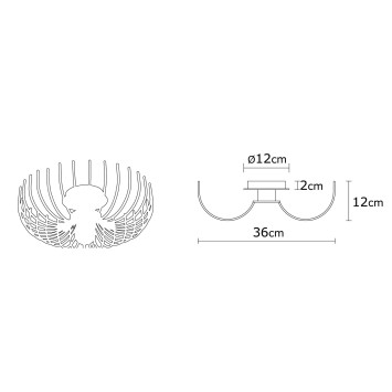 Lámpara de techo Aspendos-N-642 blanco metal diámetro 36x12 cm - 8681875572544