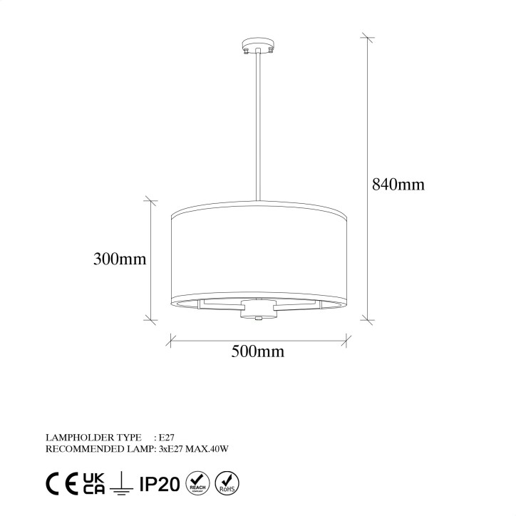 Lámpara de techo Way-11650 oro cobrizo metal 50x50x84 cm