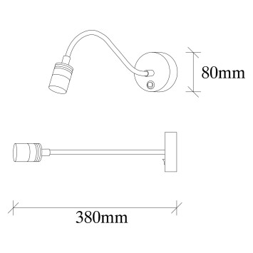 Lámpara de pared Reading-3242 oro cobrizo metal 8x38x15 cm - 8682870090835