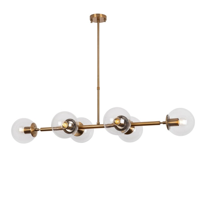 Lámpara de techo Fazli-10490 oro cobrizo metal vidrio 110x40x35-66 cm