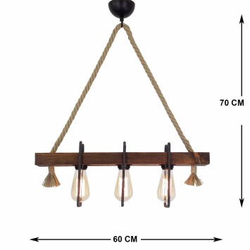 Lámpara de techo Demir Kütük 2 nogal pino 10x60x70 - 8681875214604