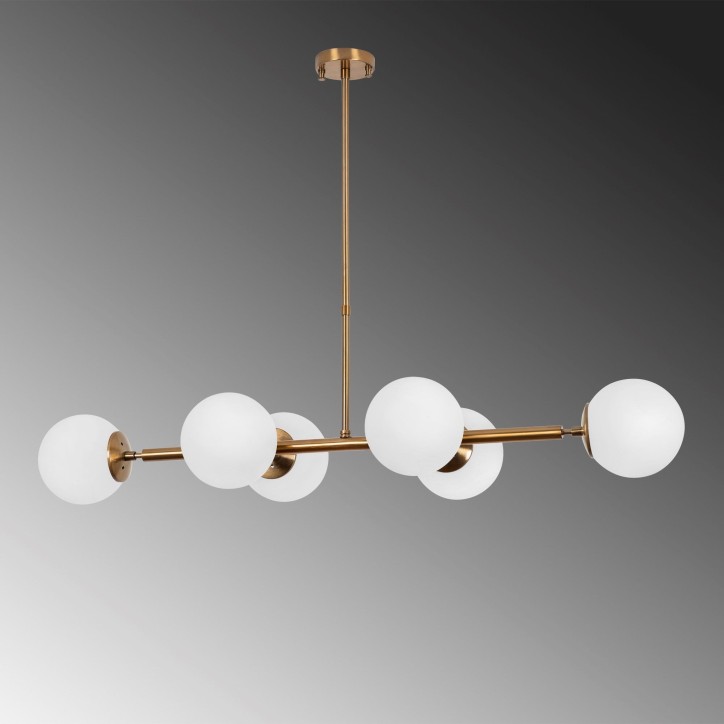 Lámpara de techo Fazli-10500 oro cobrizo metal vidrio 110x40x35-66 cm