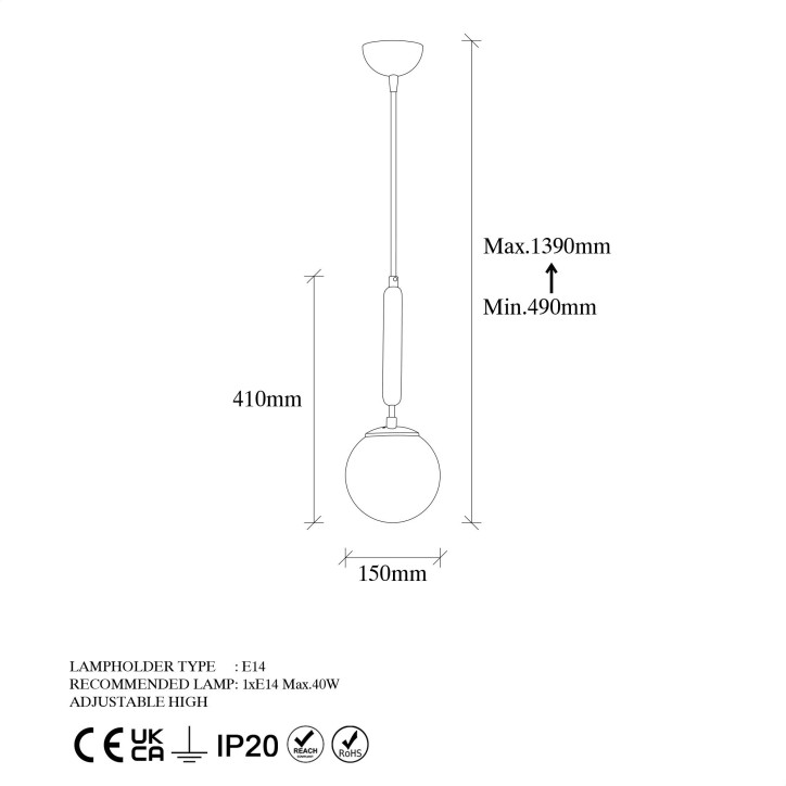 Lámpara de techo King-11452 oro metal vidrio 15x15x49