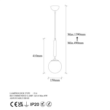 Lámpara de techo King-11452 oro metal vidrio 15x15x49 - 8683342591140