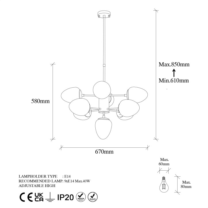 Lámpara de techo Basamak-10320 oro cobrizo metal vidrio