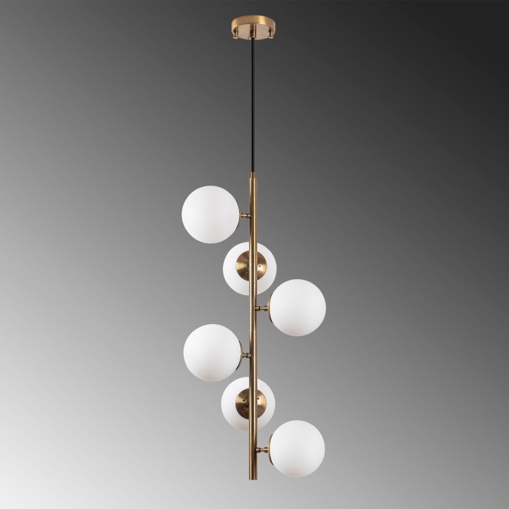 Lámpara de techo Fazli-10465 oro cobrizo metal vidrio 40x40x86-176 cm