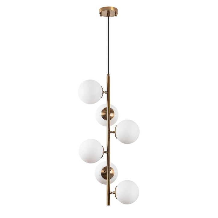 Lámpara de techo Fazli-10465 oro cobrizo metal vidrio 40x40x86-176 cm