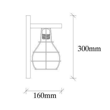 Lámpara de pared Erebos-121-A madera madera 16x16x30 cm - 8681875545951