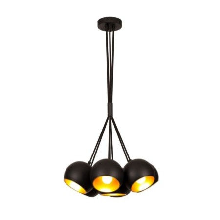 Lámpara de techo Sivani-MR-630 oro negro metal diámetro 45x108 cm