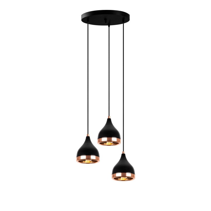 Lámpara de techo Yıldo-7036 cobre negro metal diámetro 38x31-111 cm