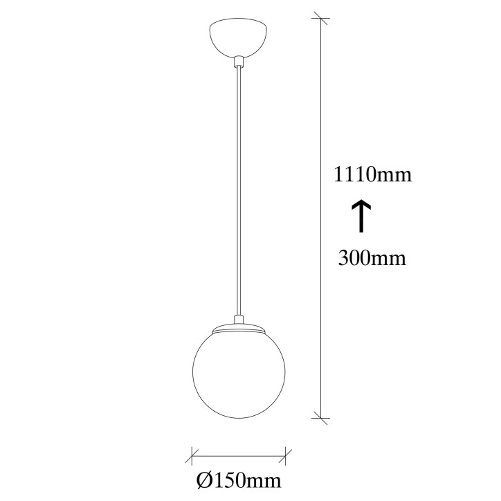 Lámpara de techo Üzüm-4432 blanco negro hierro vidrio diámetro 15x111 cm