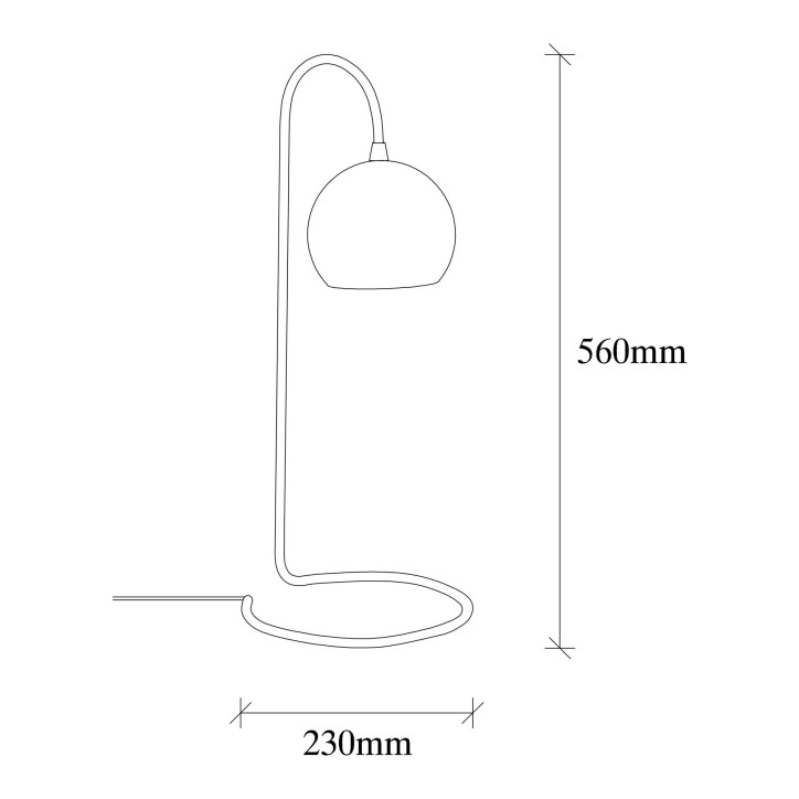 Lámpara de mesa Yılan-NT-121 negro metal 14x23x56 cm