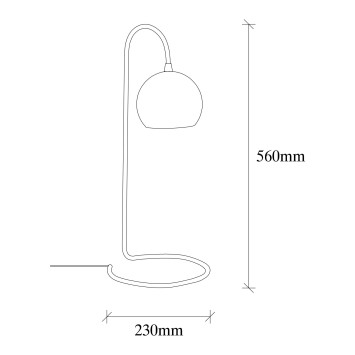 Lámpara de mesa Yılan-NT-121 negro metal 14x23x56 cm - 8681875765236