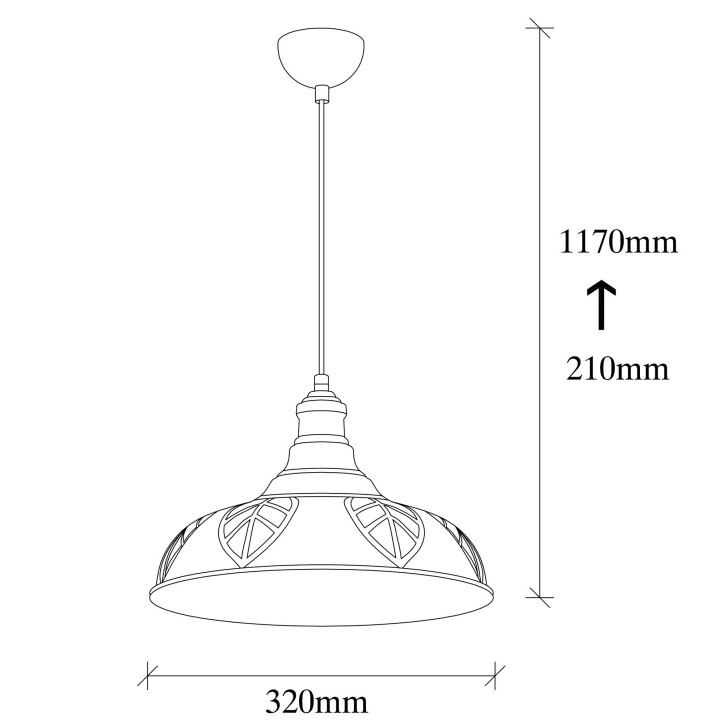 Lámpara de techo Sağlam-3714 cobre metal diámetro 32x117 cm