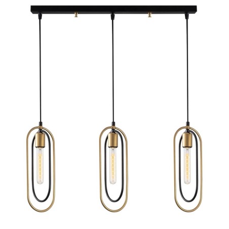 Lámpara de techo Cerco-2031 oro negro metal 64x8x132 cm