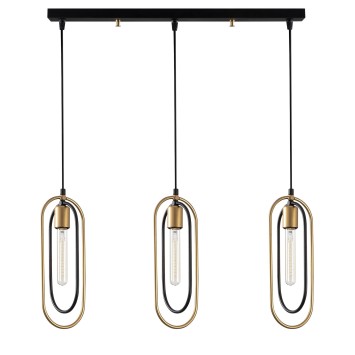 Lámpara de techo Cerco-2031 oro negro metal 64x8x132 cm - 8681875884098