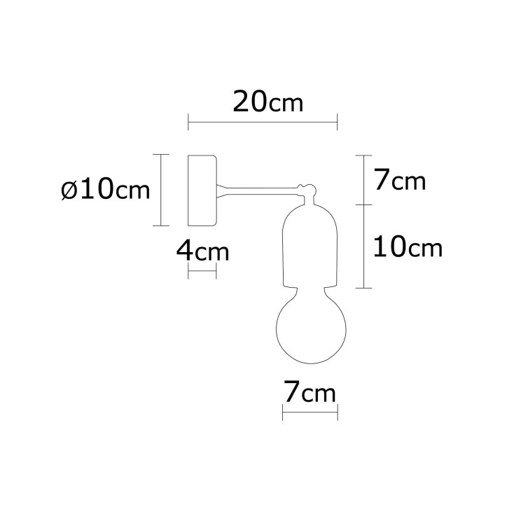 Lámpara de pared Datca-N-934 natural madera diámetro 7x20 cm