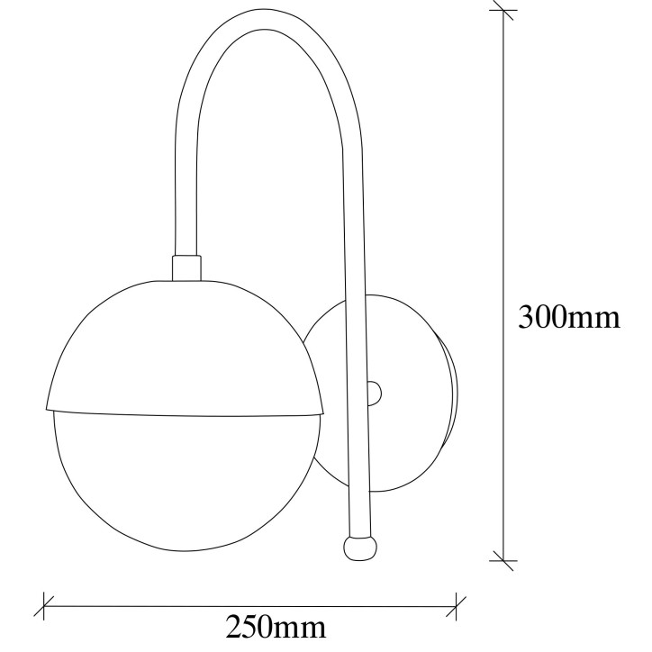 Lámpara de pared Karsor-3301 oro cobrizo metal vidrio 15x25x30 cm