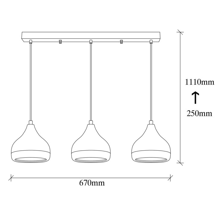 Lámpara de techo Yıldo-6878 blanco metal diámetro 90x25-111 cm