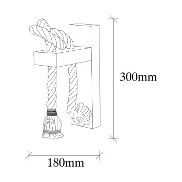 Lámpara de pared Erebos-119-A madera madera 8,5x18x30 cm - 8681875545937