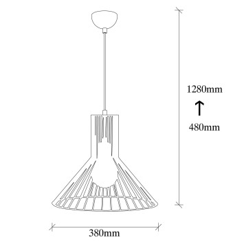 Lámpara de techo Fellini-MR-757 negro metal diámetro 38x128 cm - 8681875641592