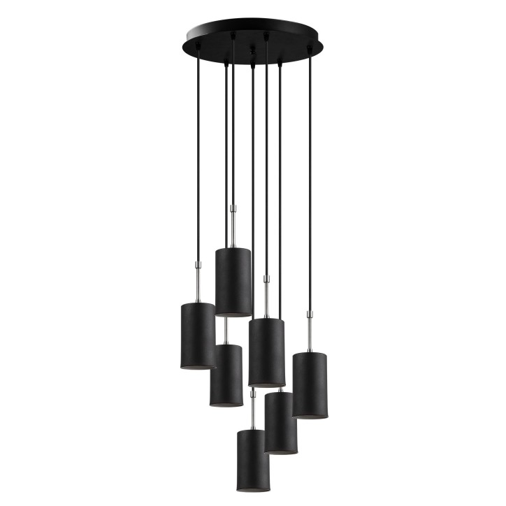 Lámpara de techo Kem-6392 níquel negro metal diámetro 43x120 cm