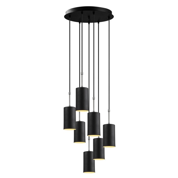 Lámpara de techo Kem-6392 níquel negro metal diámetro 43x120 cm