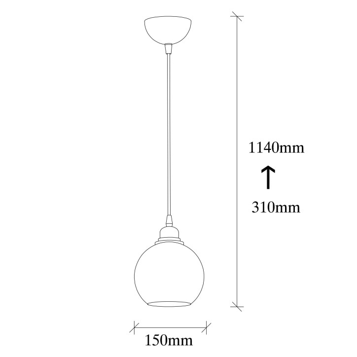 Lámpara de techo Smoked-010 humo metal vidrio 15x15x114 cm