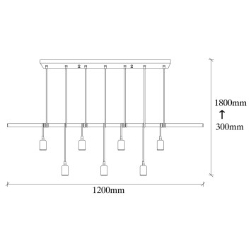 Lámpara de techo Salkım-3101 negro metal 120x10x180 cm - 8681875467475