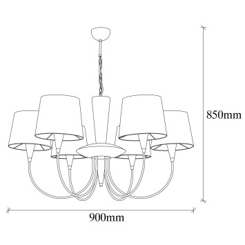 Lámpara de techo Pardo-3001 oro cobrizo metal tela diámetro 90x85 cm - 8681875458732